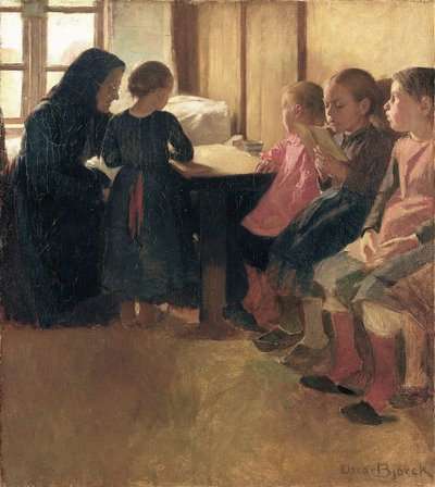 Escuela de señoritas de Madam Henriksen en Skagen de Oscar Gustaf Bjorck